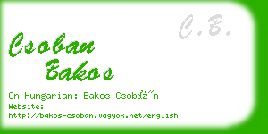csoban bakos business card